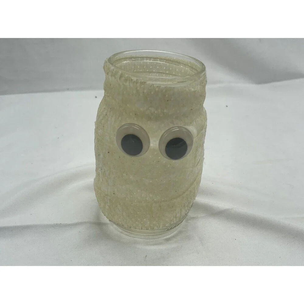 Halloween Mummy Luminaire Handmade Decorations Glass 6” Candle Not Included.